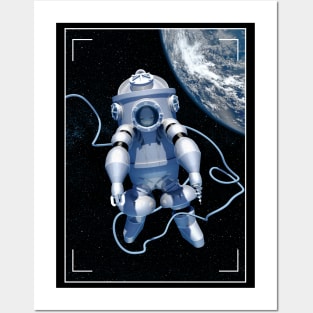 Astronaut steampunk space diver Posters and Art